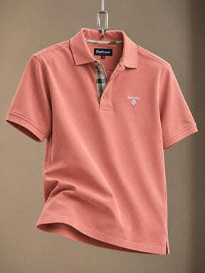 Tartan Pique Polo Pink Clay