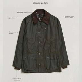 Classic Bedale Wax Jacket Olive-Barbour-Phrase