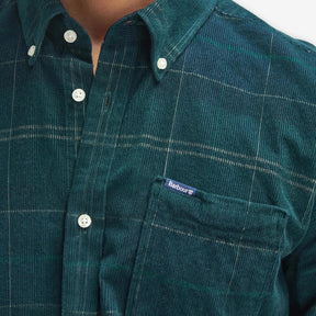 Blair Tailored Tartan Cord Shirt Green