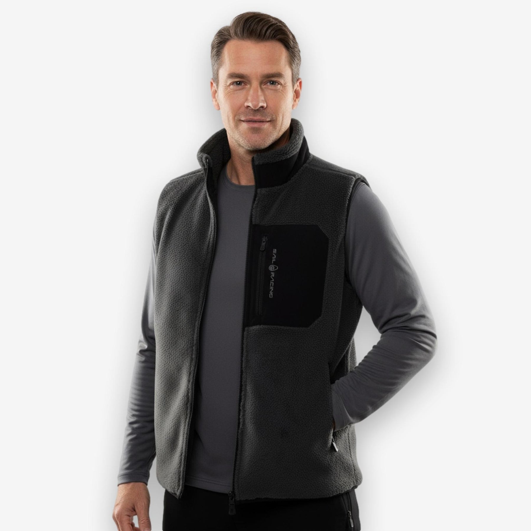 Bowman Pile Zip Vest Aurora Green