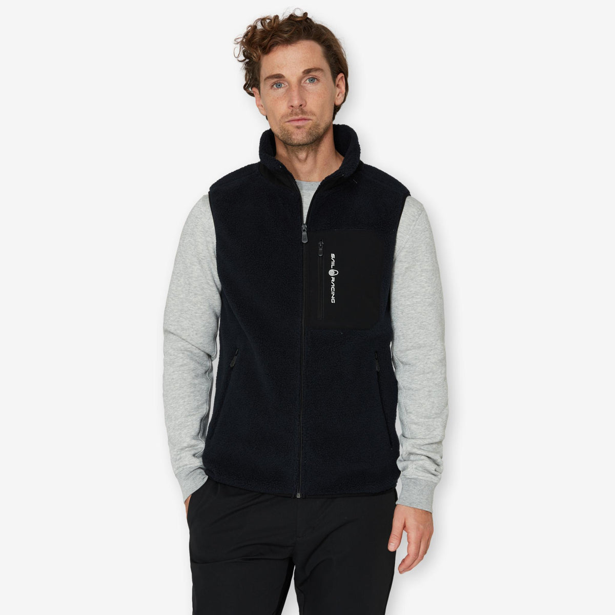 Bowman Pile Zip Vest Dark Navy