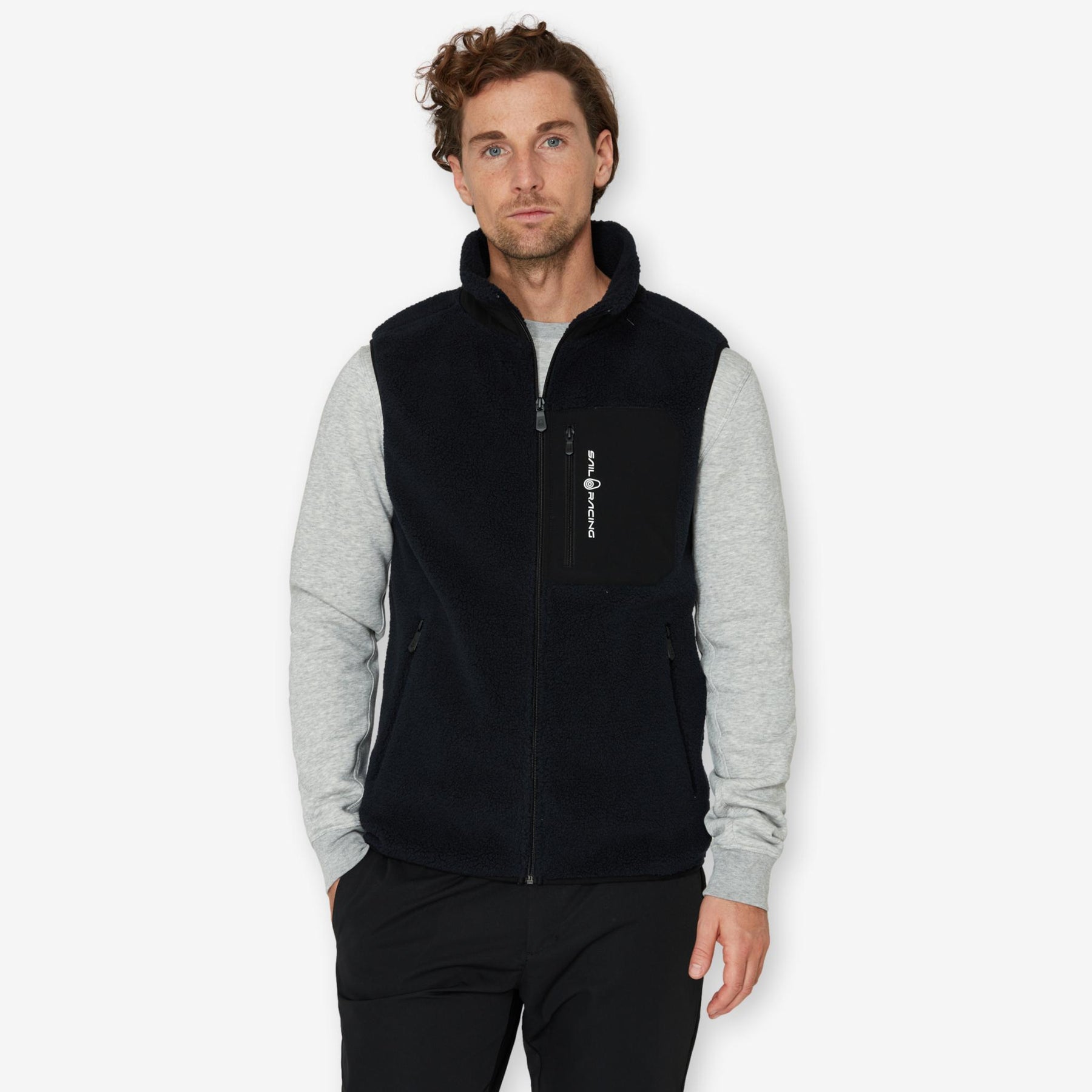 Bowman Pile Zip Vest Dark Navy