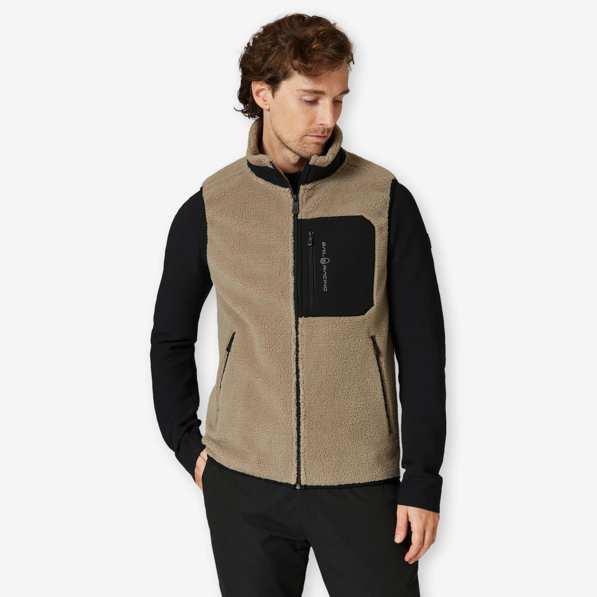 Bowman Pile Zip Vest Sand