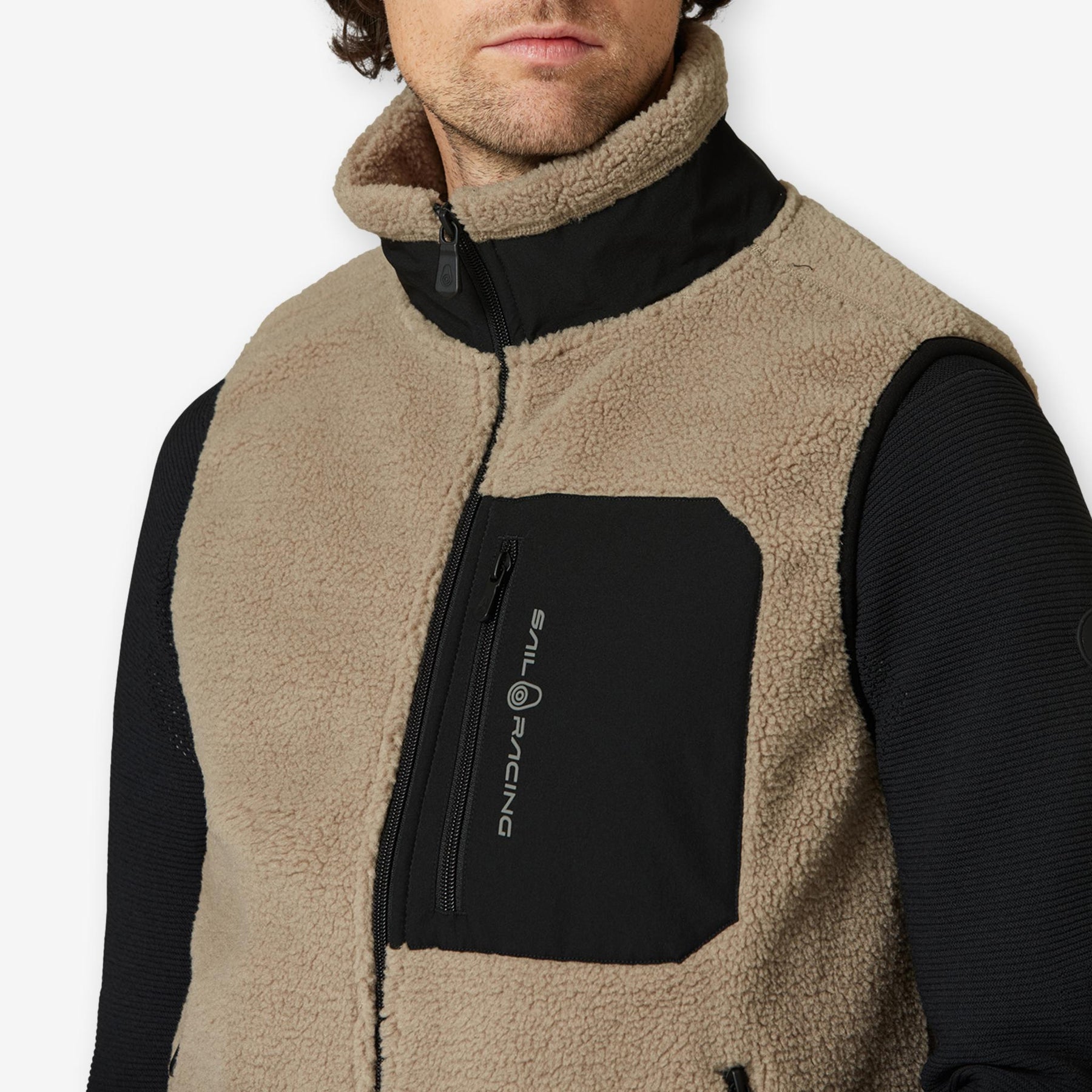 Bowman Pile Zip Vest Sand