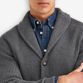 Brayden Shawl Cardigan Grey-Morris Stockholm-Phrase
