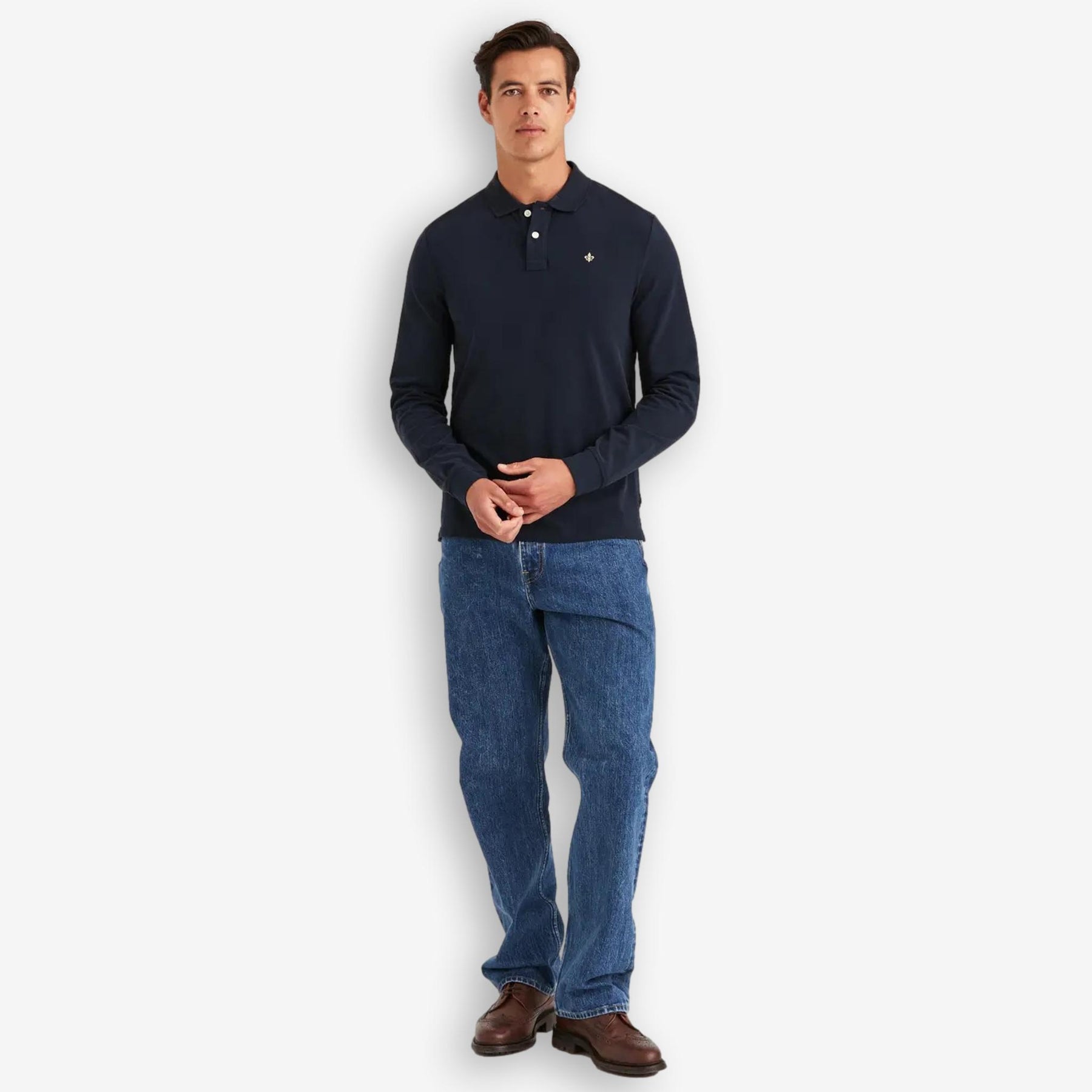 Camden Long Sleeve Polo Blue-Morris Stockholm-Phrase