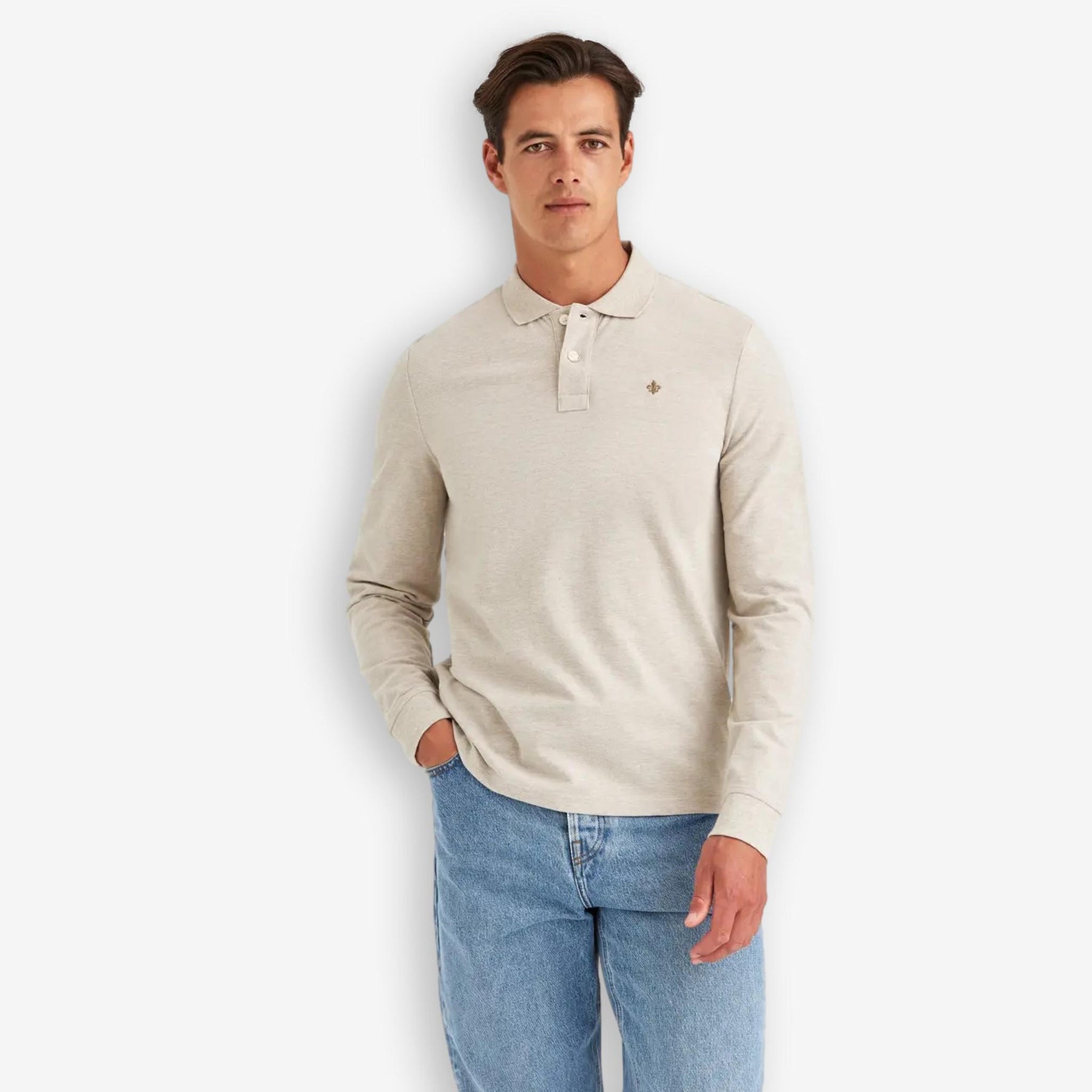 Camden Long Sleeve Polo Khaki