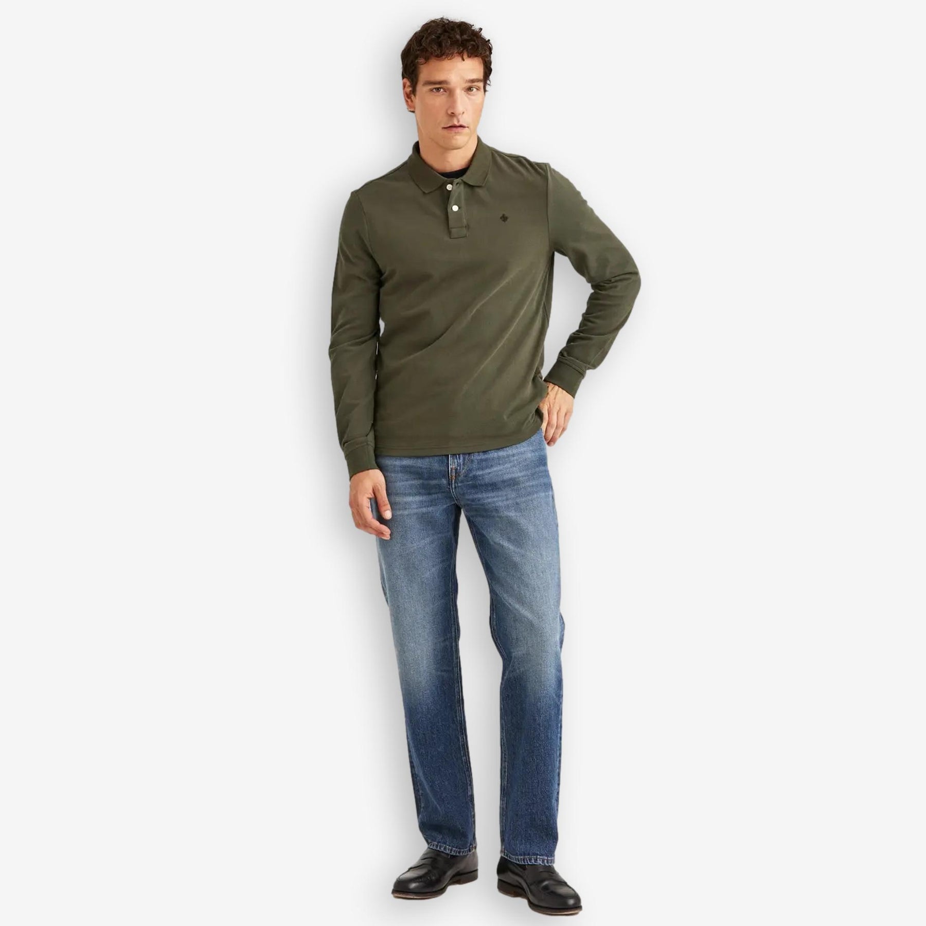 Camden Long Sleeve Polo Olive