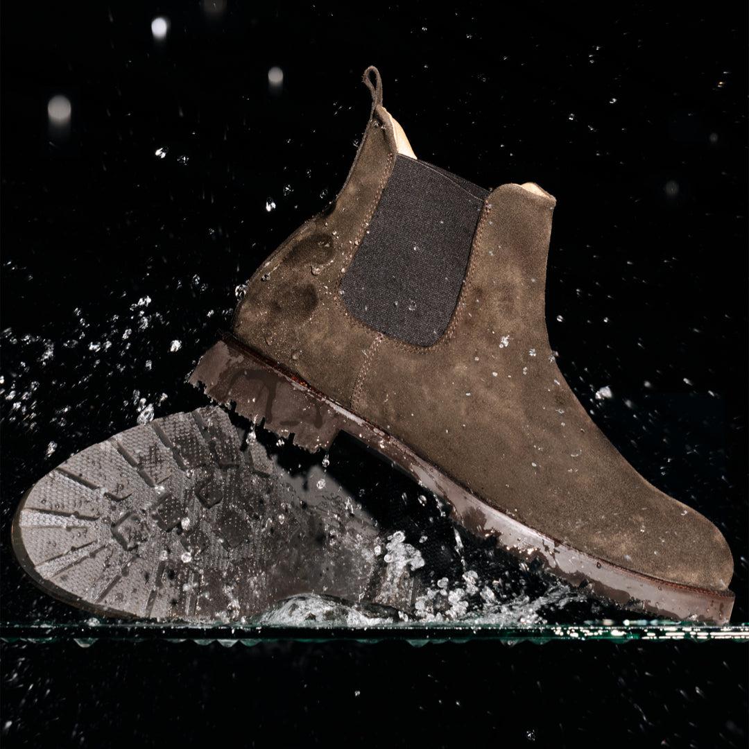 Chelsea Boots Suede Waterproof Brown