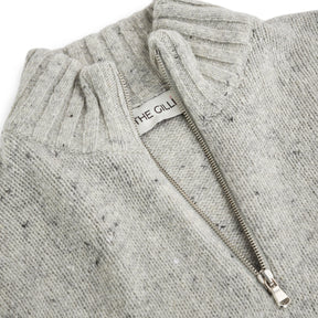 Chunky Knit Halfzip Light Grey