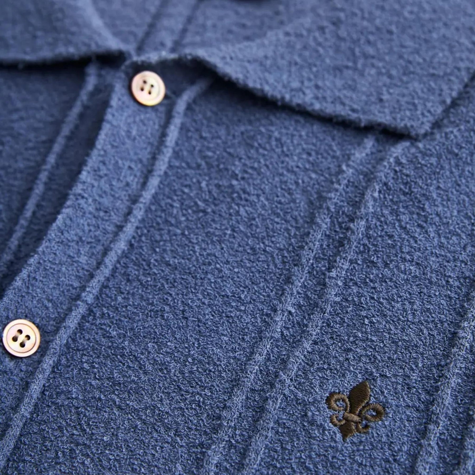 Clayton Knitted Short Sleeve Shirt Blue