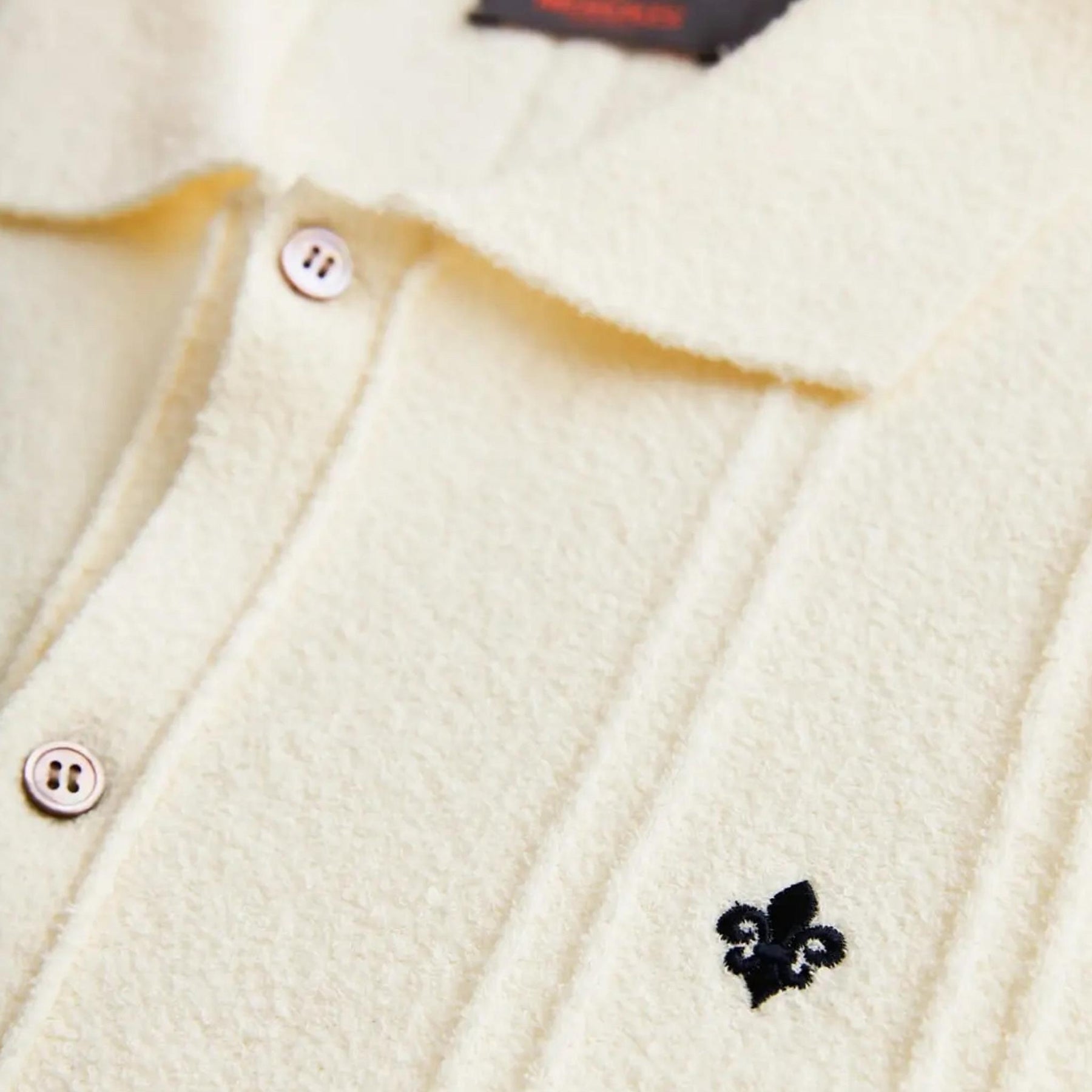 Clayton Knitted Short Sleeve Shirt Offwhite