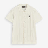 Clayton Knitted Short Sleeve Shirt Offwhite