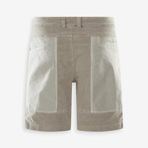 Corduroy Blocked Shorts Beige