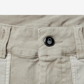 Corduroy Blocked Shorts Beige