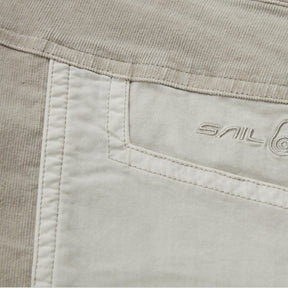 Corduroy Blocked Shorts Beige