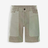 Corduroy Blocked Shorts Beige