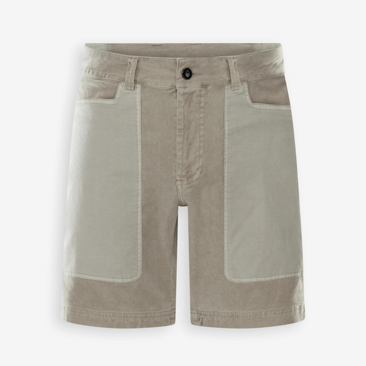 Corduroy Blocked Shorts Beige