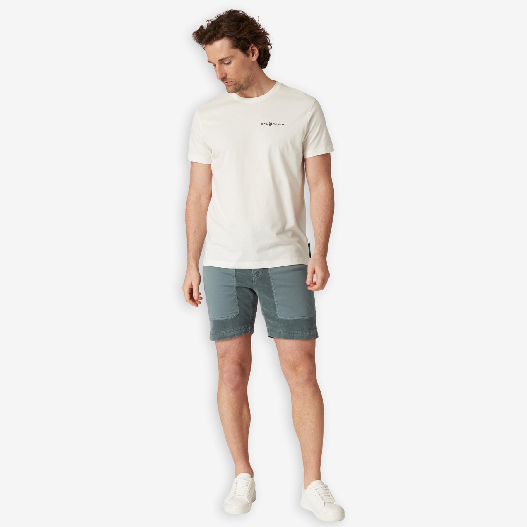 Corduroy Blocked Shorts Blue