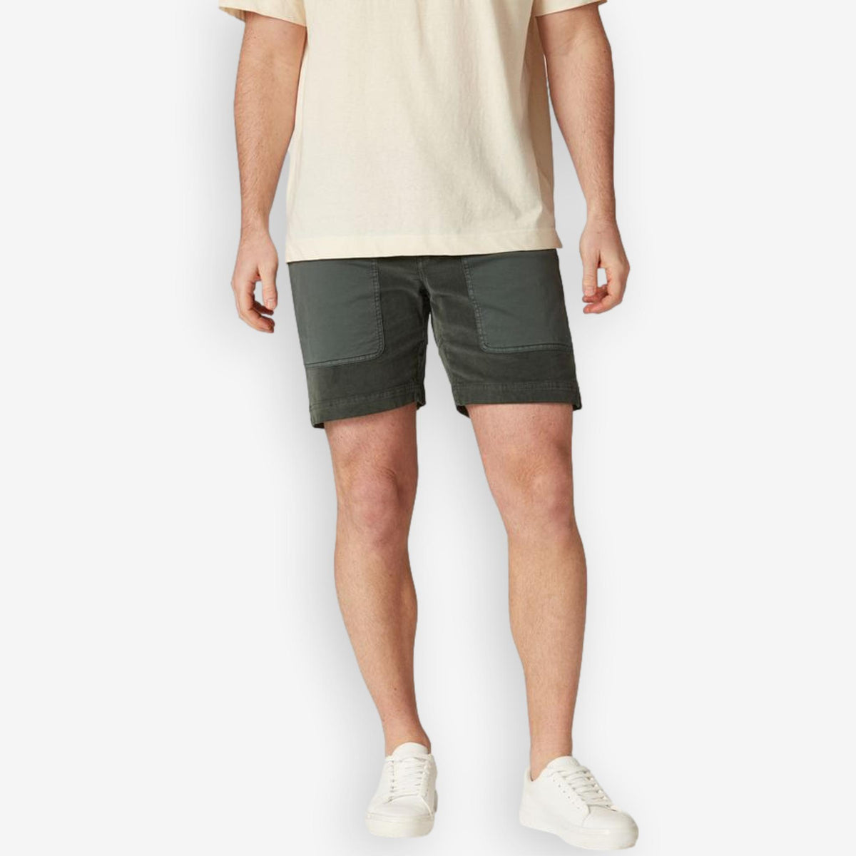 Corduroy Blocked Shorts Green