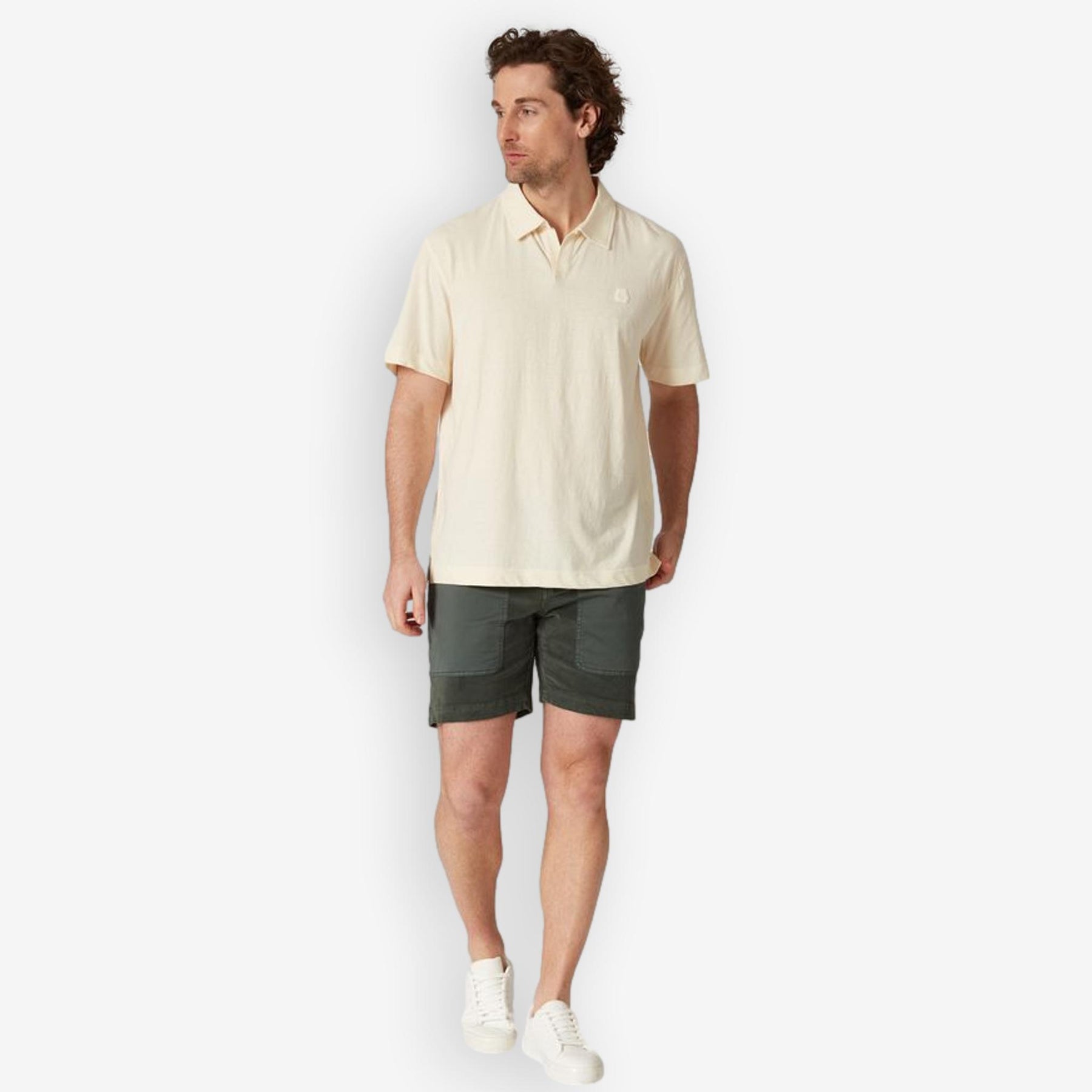 Corduroy Blocked Shorts Green