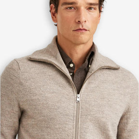 Cork Knitted Zip Jacket Khaki-Morris Stockholm-Phrase