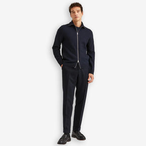 Cork Knitted Zip Jacket Navy-Morris Stockholm-Phrase