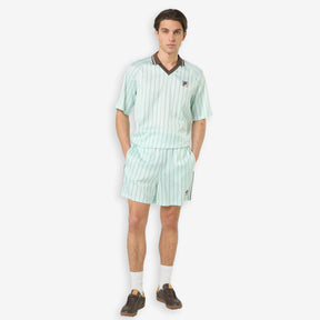 Coverciano Pinstriped Satin Shirt Green