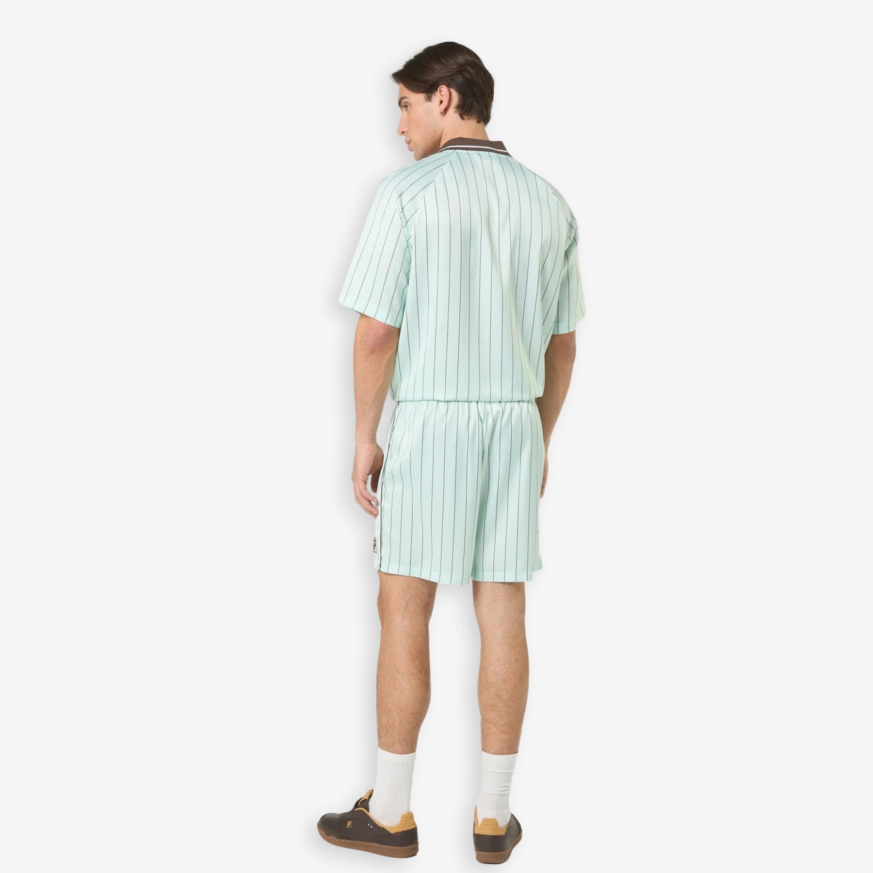Coverciano Pinstriped Satin Shorts Green