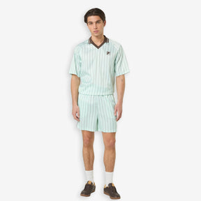Coverciano Pinstriped Satin Shorts Green