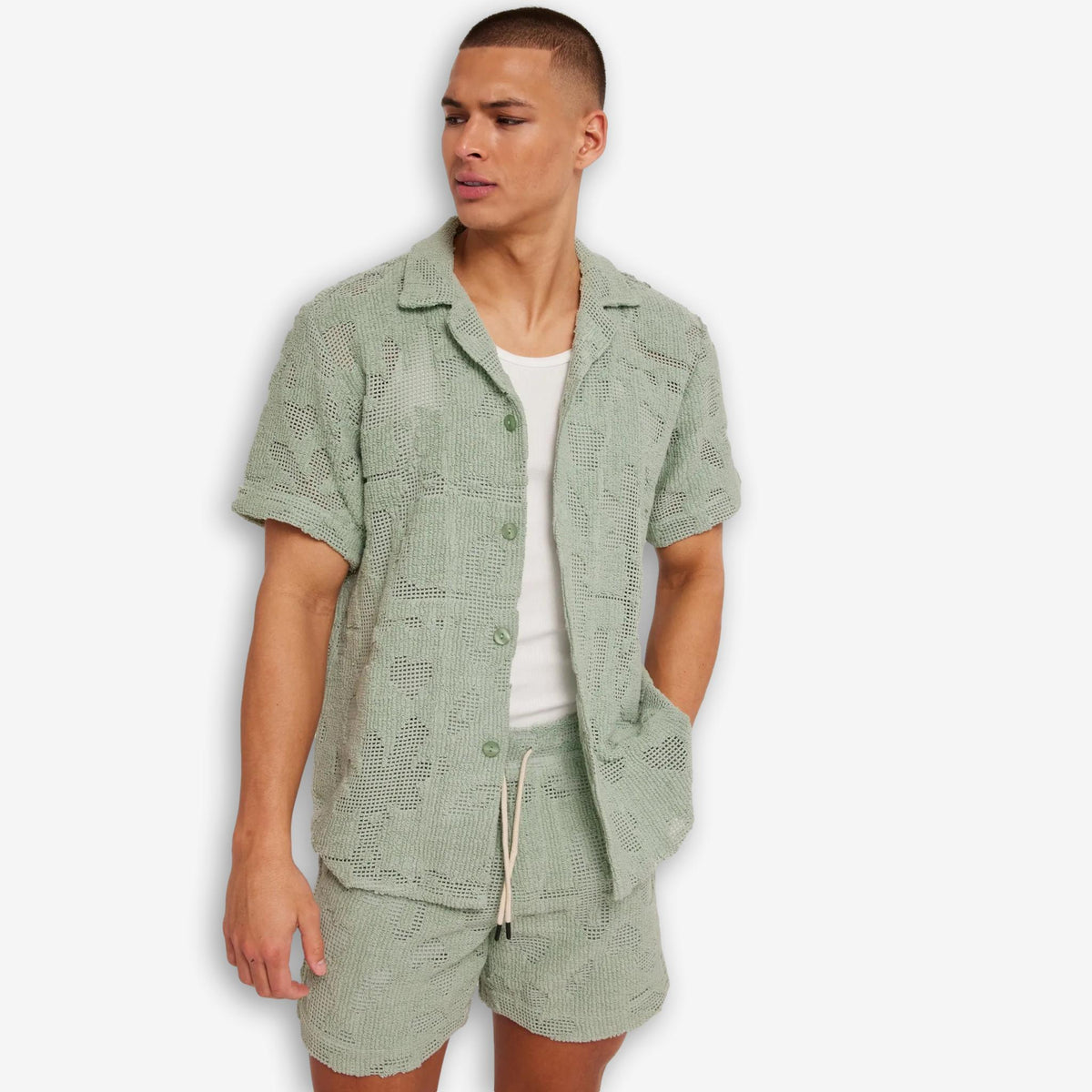 Cuba Crochet Shirt Galbanum
