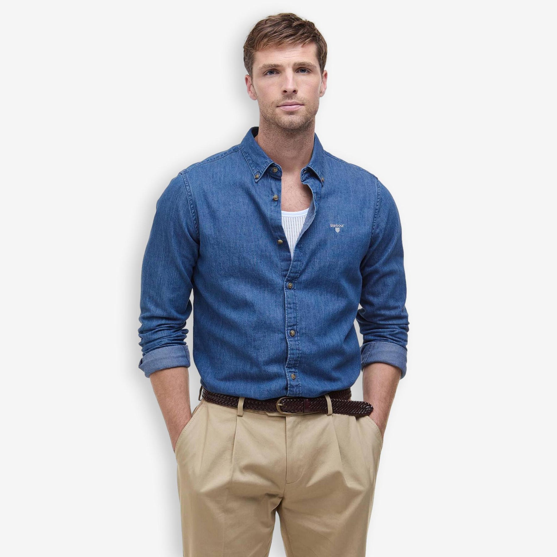 Denim Crest Shirt Chambray Blue