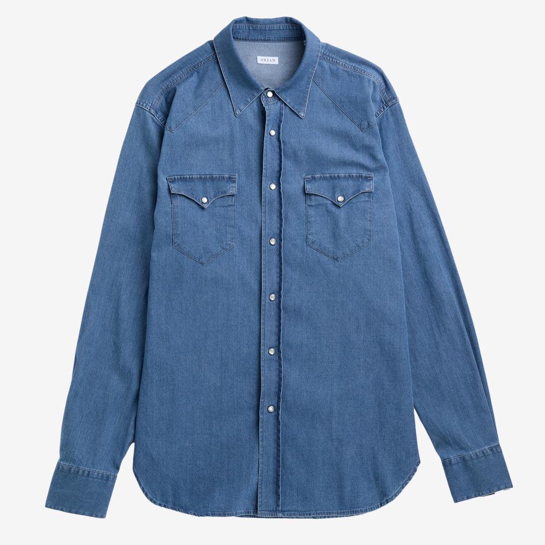 Orian Denim Western Shirt Blue