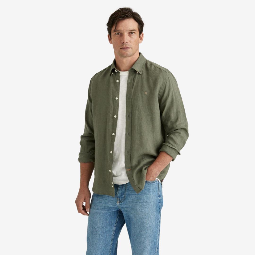 Douglas Linen Shirt Green