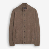 Essential Patch Zip Through Cardigan Brown