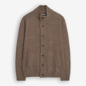 Essential Patch Zip Through Cardigan Brown