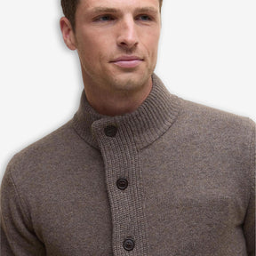 Essential Patch Zip Through Cardigan Brown
