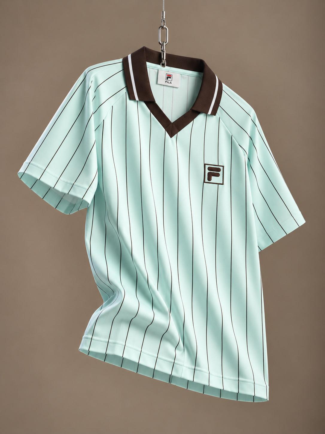 Coverciano Pinstriped Satin Shirt Green