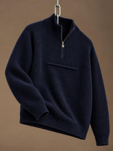 Giovanni Relaxed Half Zip Knit Sailing Sweater Blue