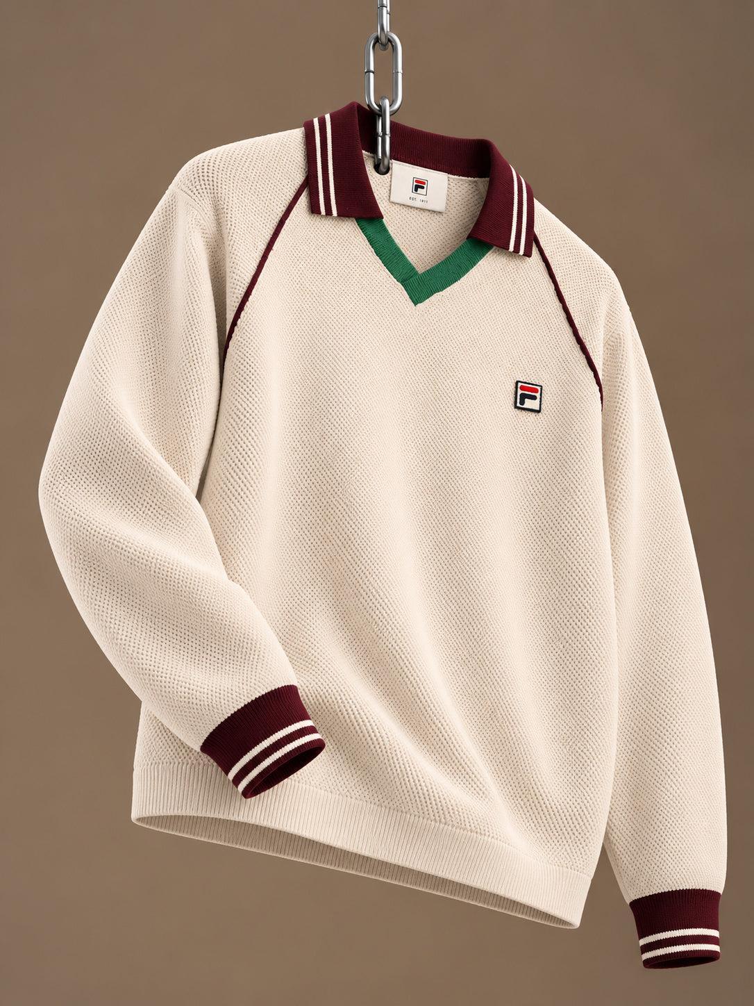 Molinazzo Knit Polo Sweater Offwhite