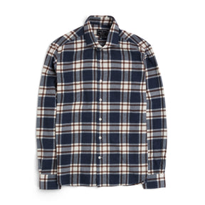 Orian Flannel Check Shirt Blue/Brown
