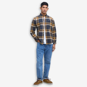 Folley Tailored Checked Shirt Navy-Barbour-Phrase