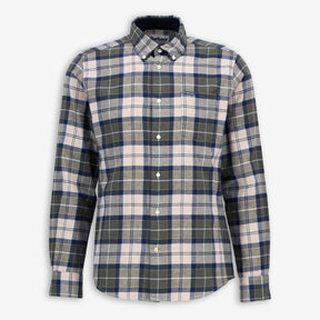 Fortrose Tailored Tartan Flannel Shirt Forest Mist