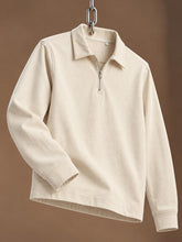 Zip Polo Long Sleeve Sand