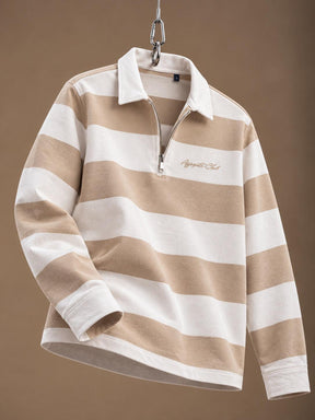 Striped Half Zip Sand