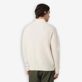 Giovanni Relaxed Half Zip Knit Sailing Sweater Offwhite