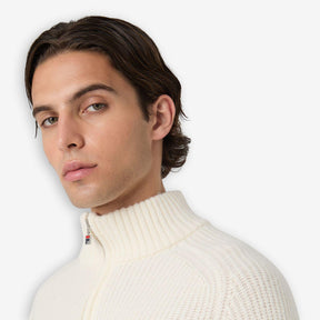 Giovanni Relaxed Half Zip Knit Sailing Sweater Offwhite