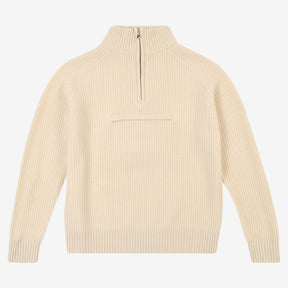 Giovanni Relaxed Half Zip Knit Sailing Sweater Offwhite