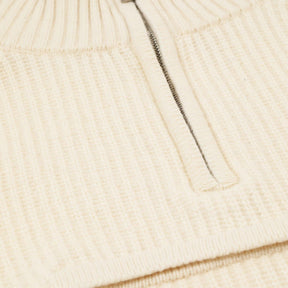 Giovanni Relaxed Half Zip Knit Sailing Sweater Offwhite