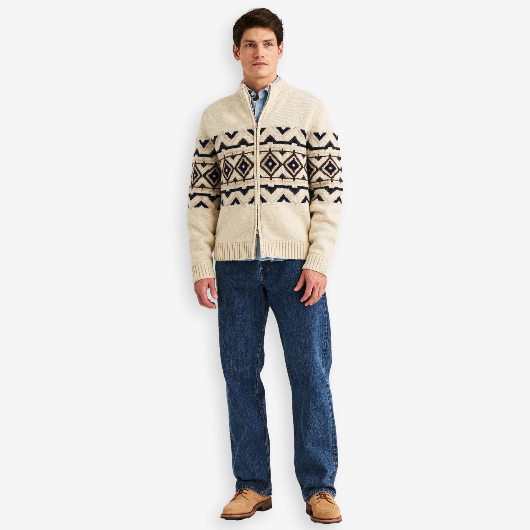 Hadley Zip Cardigan Offwhite